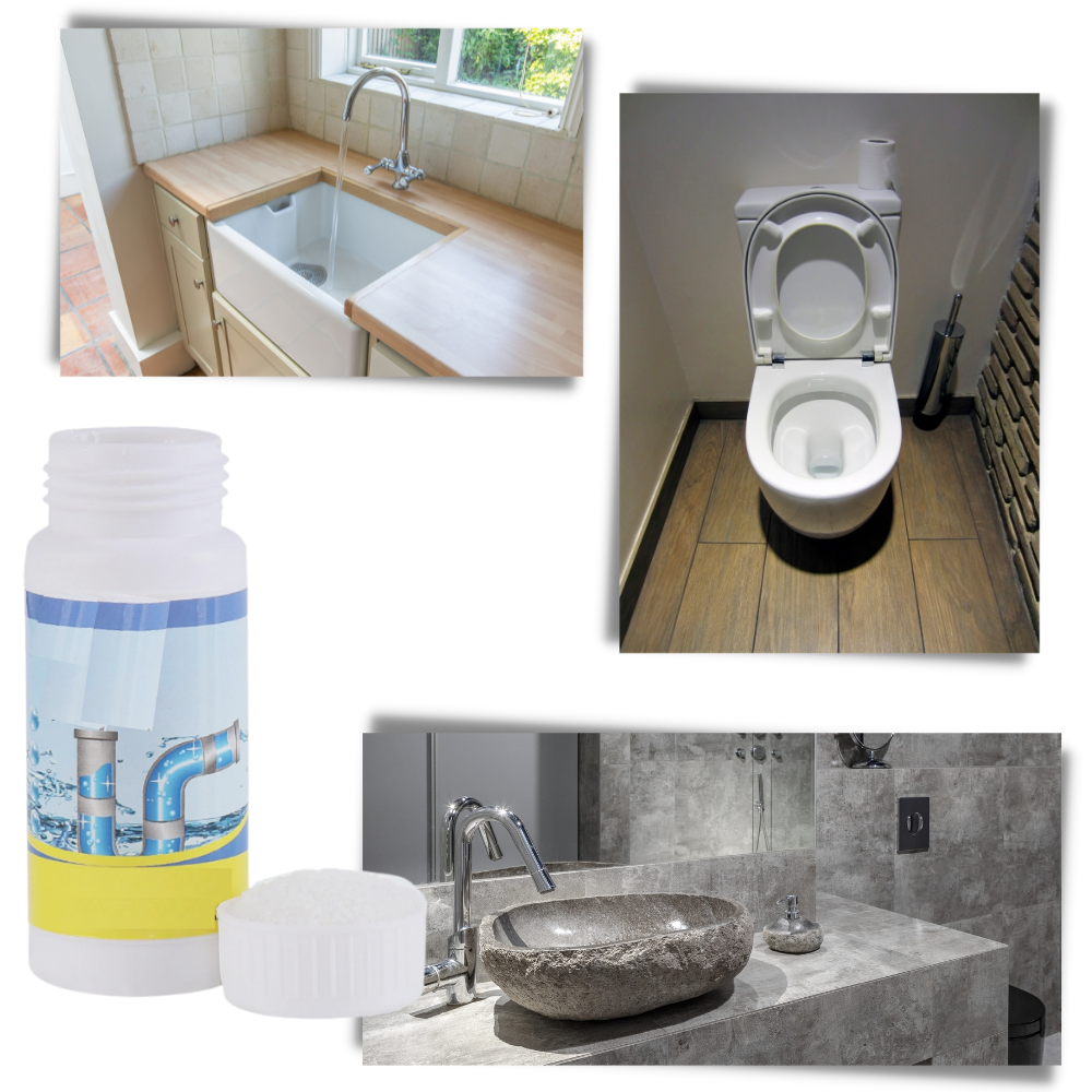 Poudre de nettoyage pour éviers et canalisations