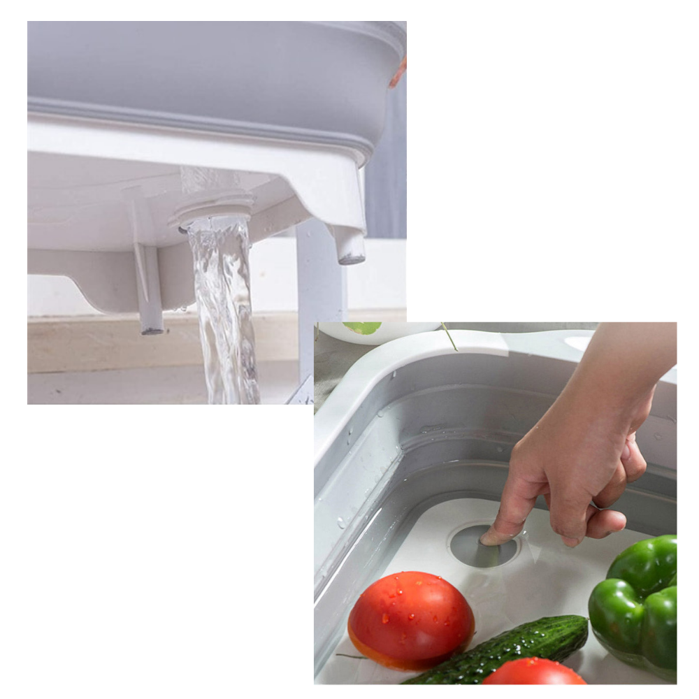 Planche à découper pliable avec panier