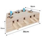Jouet interactif en bois à 5 trous pour chat