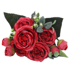 Bouquet de fleurs artificielles en soie, pivoines et roses