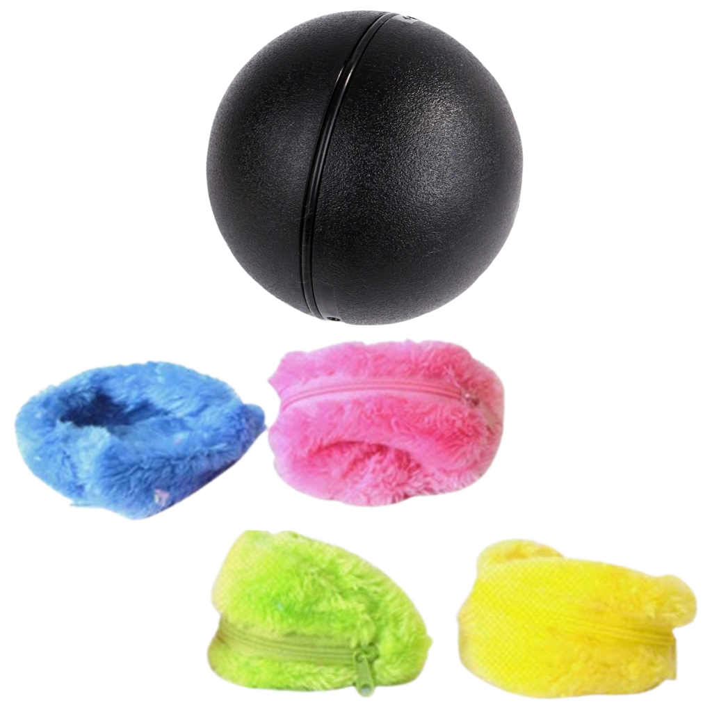 Balle rotative automatique pour chien avec 4 housses