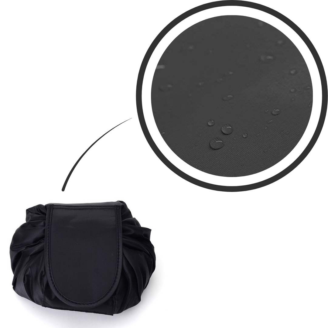 Pochette à maquillage pliable avec cordon de serrage