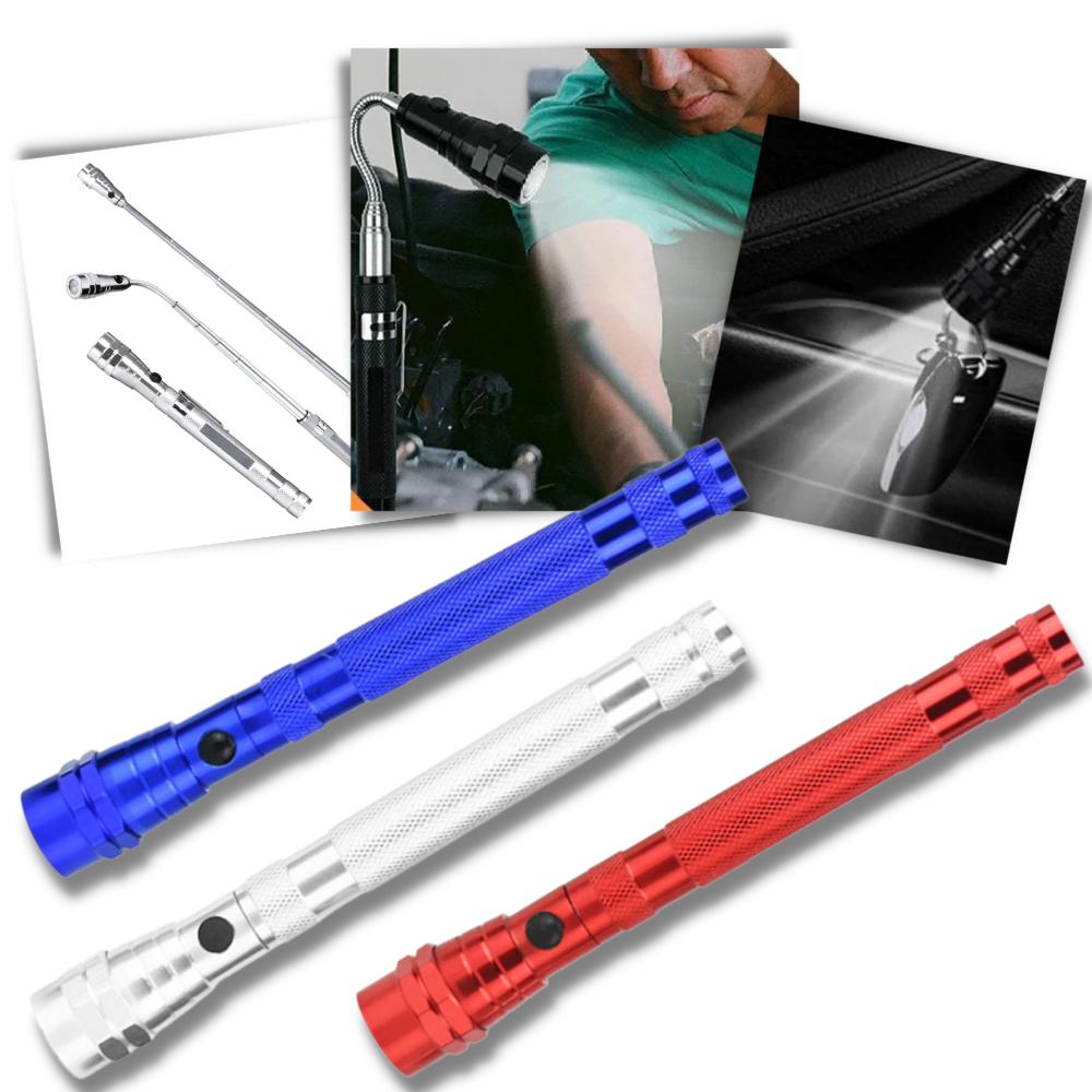 Lampe de poche à LED magnétique et télescopique