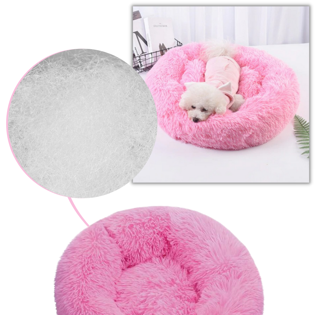 Lit en peluche en forme de donut pour animaux de compagnie