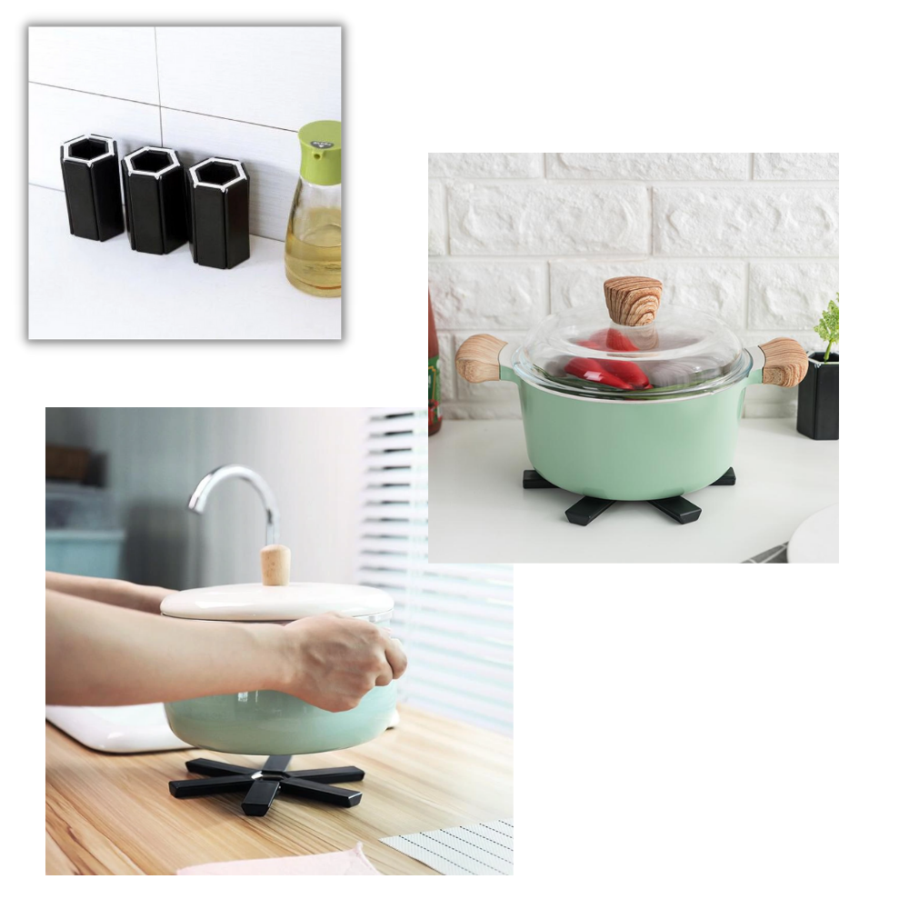 Support de récipients pliable et hexagonal