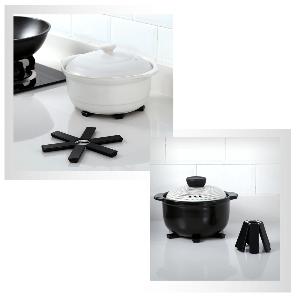 Support de récipients pliable et hexagonal