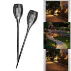 Lampe torche solaire à LED avec flamme