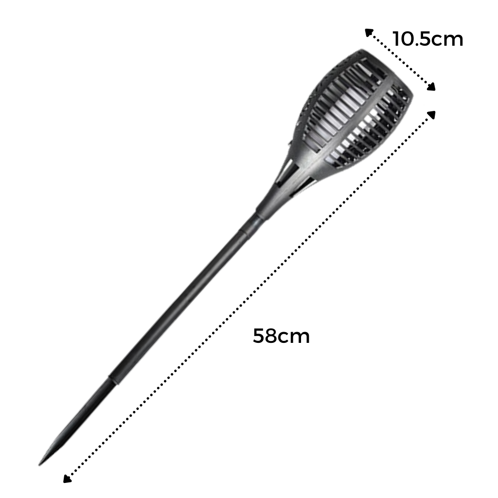 Lampe torche solaire à LED avec flamme