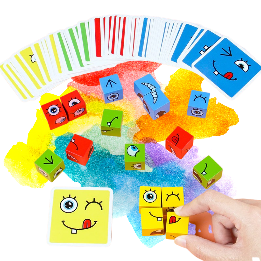 Jeu Montessori à Cubes Emoji Magiques
