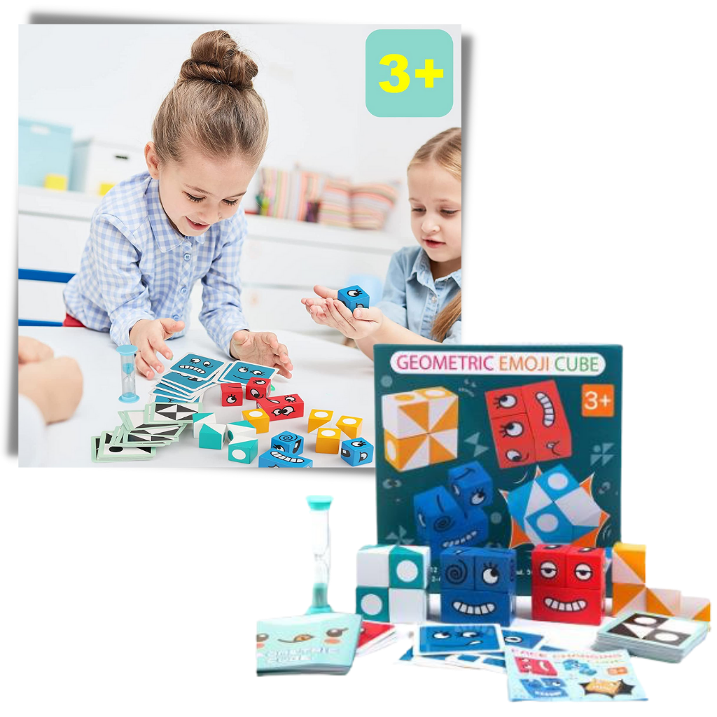 Jeu Montessori à Cubes Emoji Magiques