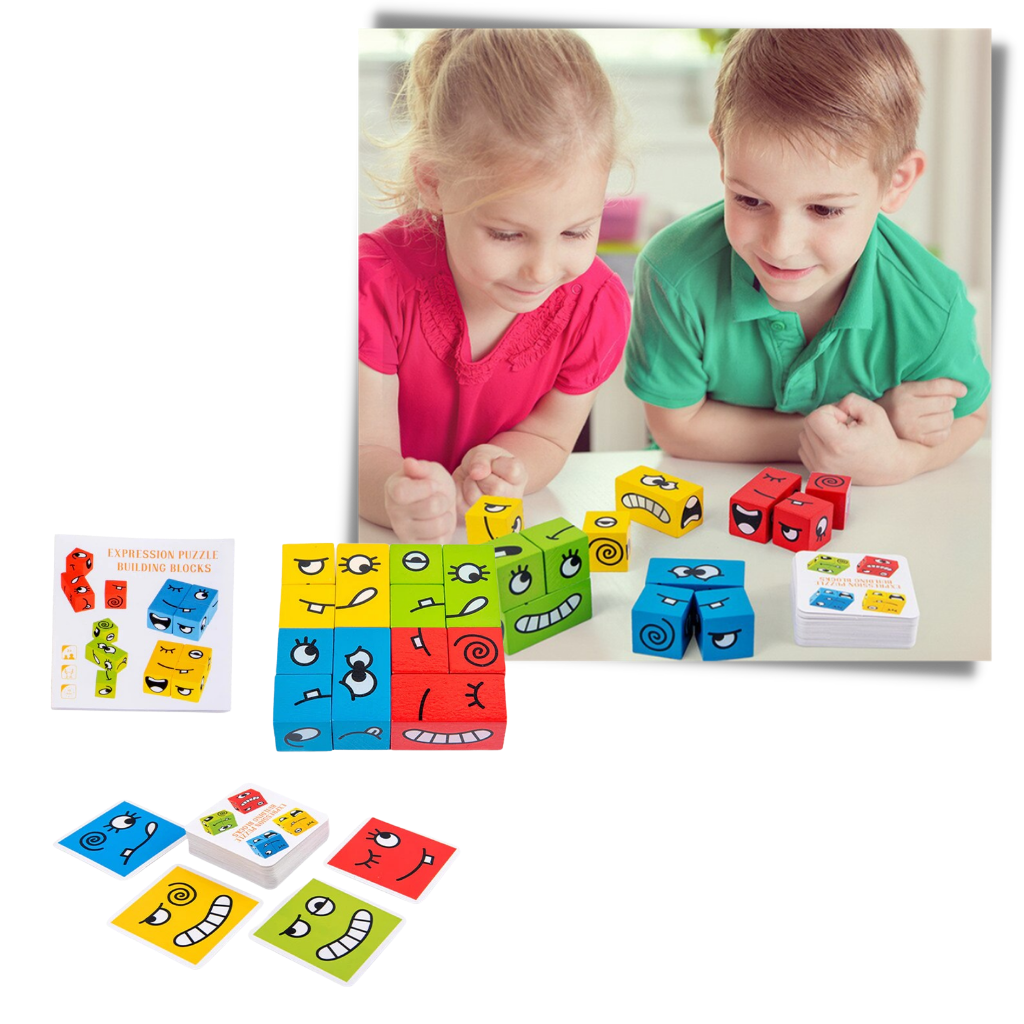 Jeu Montessori à Cubes Emoji Magiques