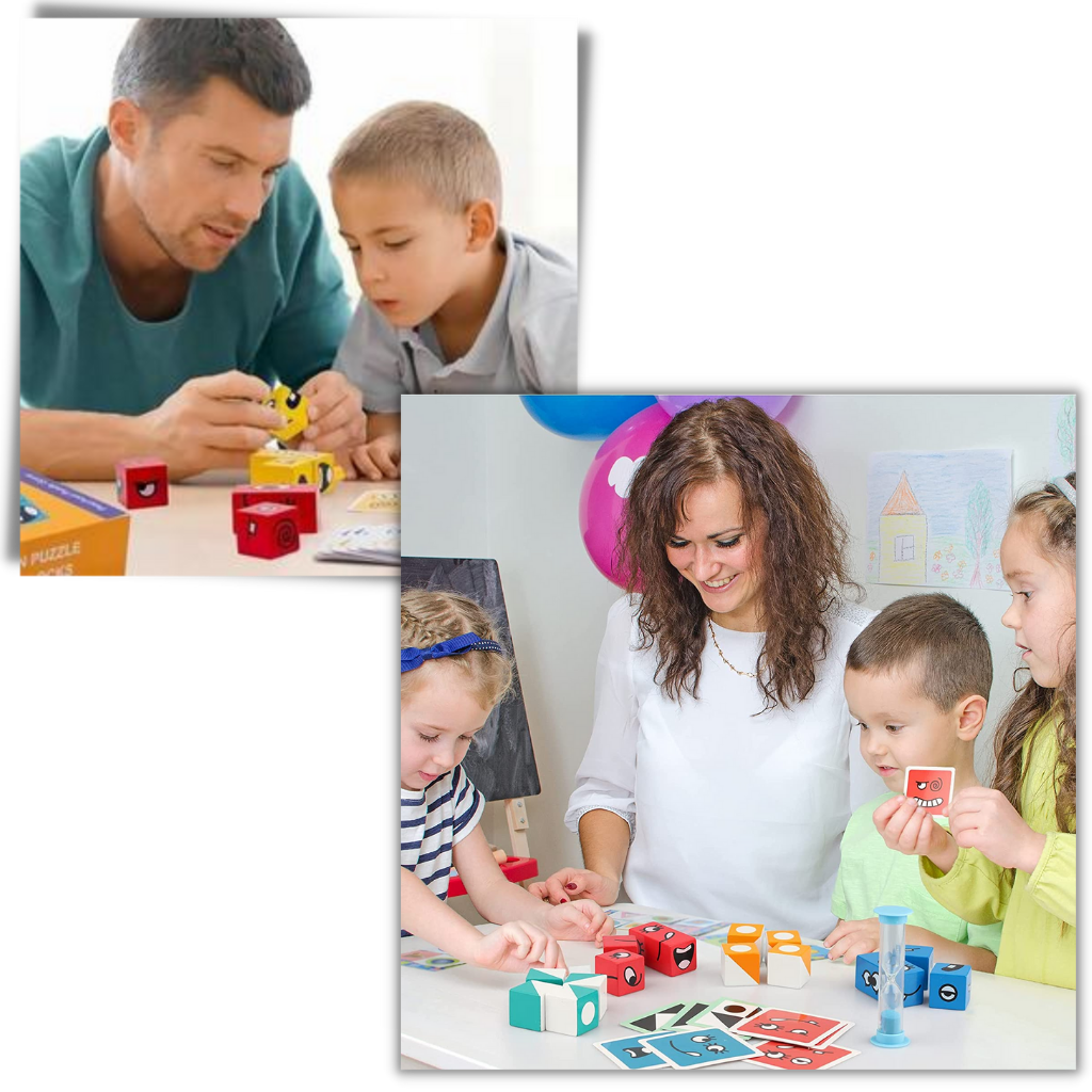 Jeu Montessori à Cubes Emoji Magiques