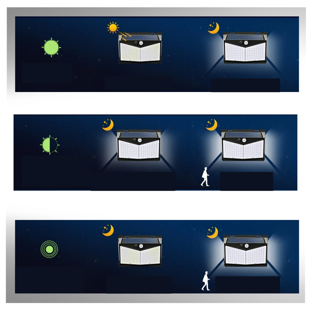 Lampe solaire d'extérieure 468 LED