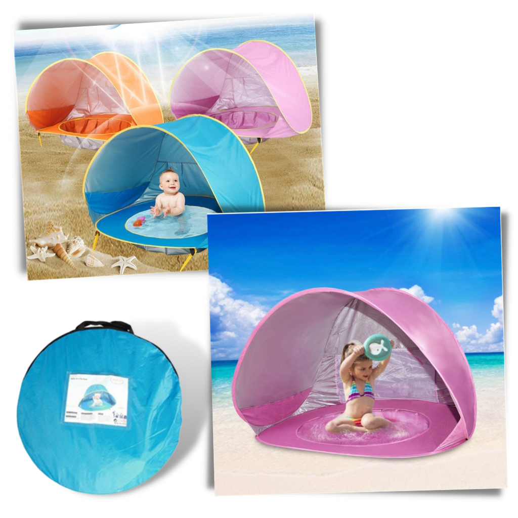 Tente de plage portative pour bébé avec mini-piscine