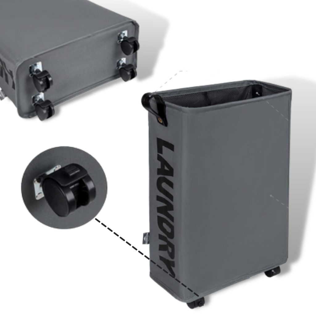 Panier à linge portable à roulettes