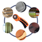 Coupeur rotatif pour tissus avec cinq lames de 45 mm