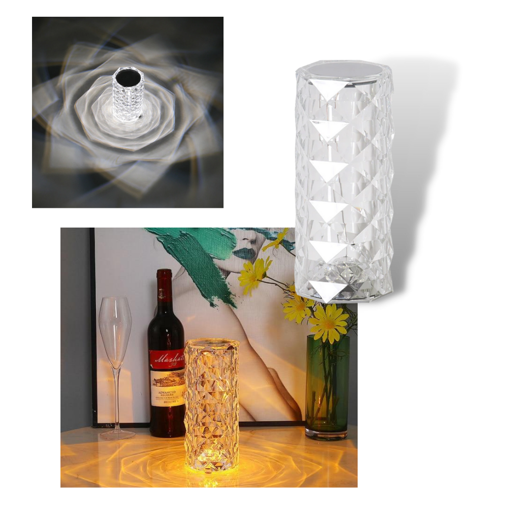 Lampe de luxe en cristal pour table