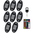 Ensemble de 8 lumières RVB pour véhicules