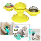 Jouet pour chat "moulin à vent rotatif" avec brosse