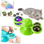 Jouet pour chat "moulin à vent rotatif" avec brosse