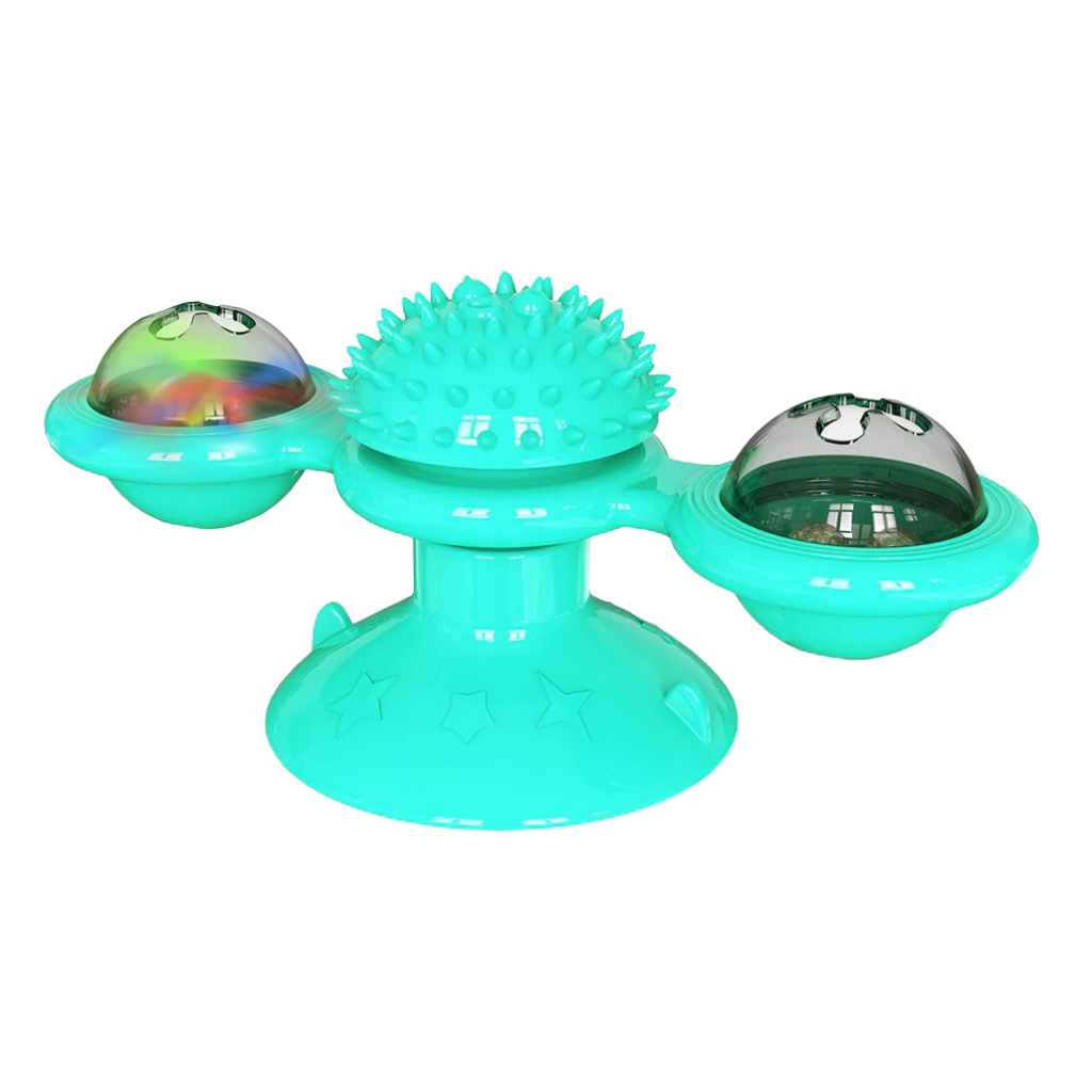 Jouet pour chat "moulin à vent rotatif" avec brosse