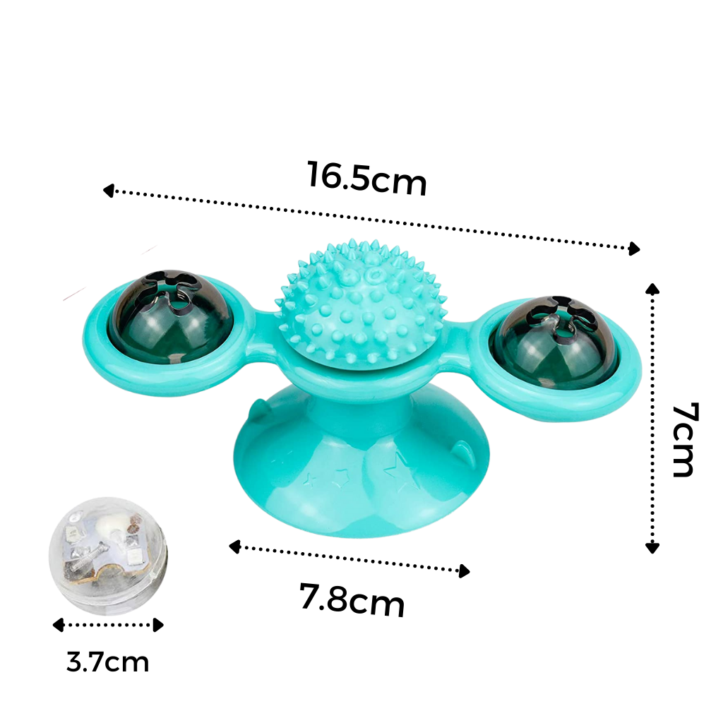 Jouet pour chat "moulin à vent rotatif" avec brosse