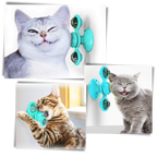 Jouet pour chat "moulin à vent rotatif" avec brosse