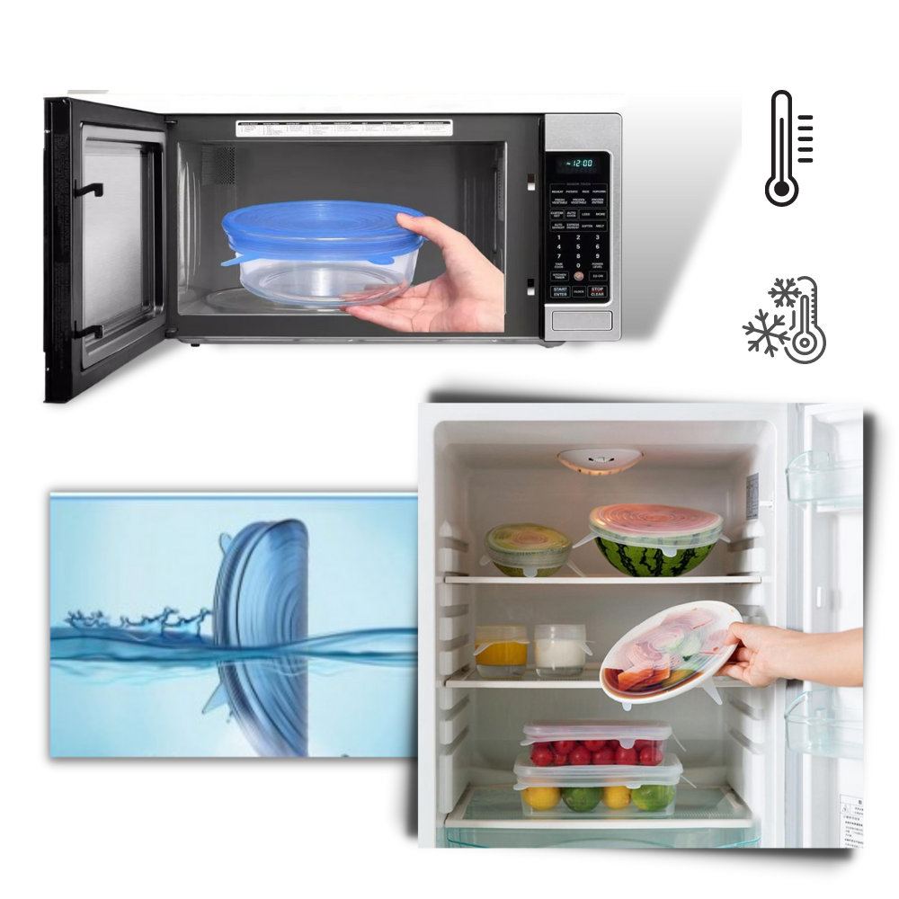 6 couvercles extensibles en silicone