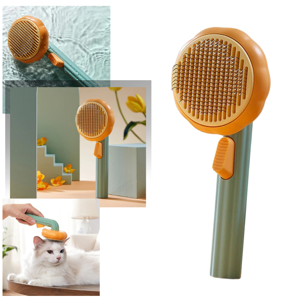 Brosse autonettoyante pour animaux de compagnie