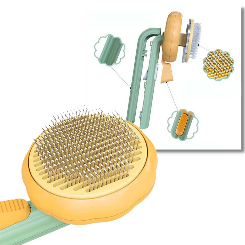 Brosse autonettoyante pour animaux de compagnie
