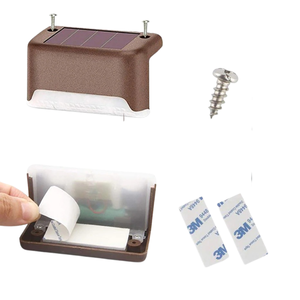 Lampes solaires à LED pour escalier (4 pièces)