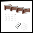 Lampes solaires à LED pour escalier (4 pièces)