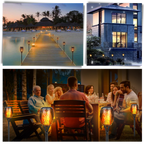 Lampe torche solaire à LED avec flamme