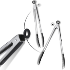 Pince de barbecue en acier inoxydable avec poignée en silicone