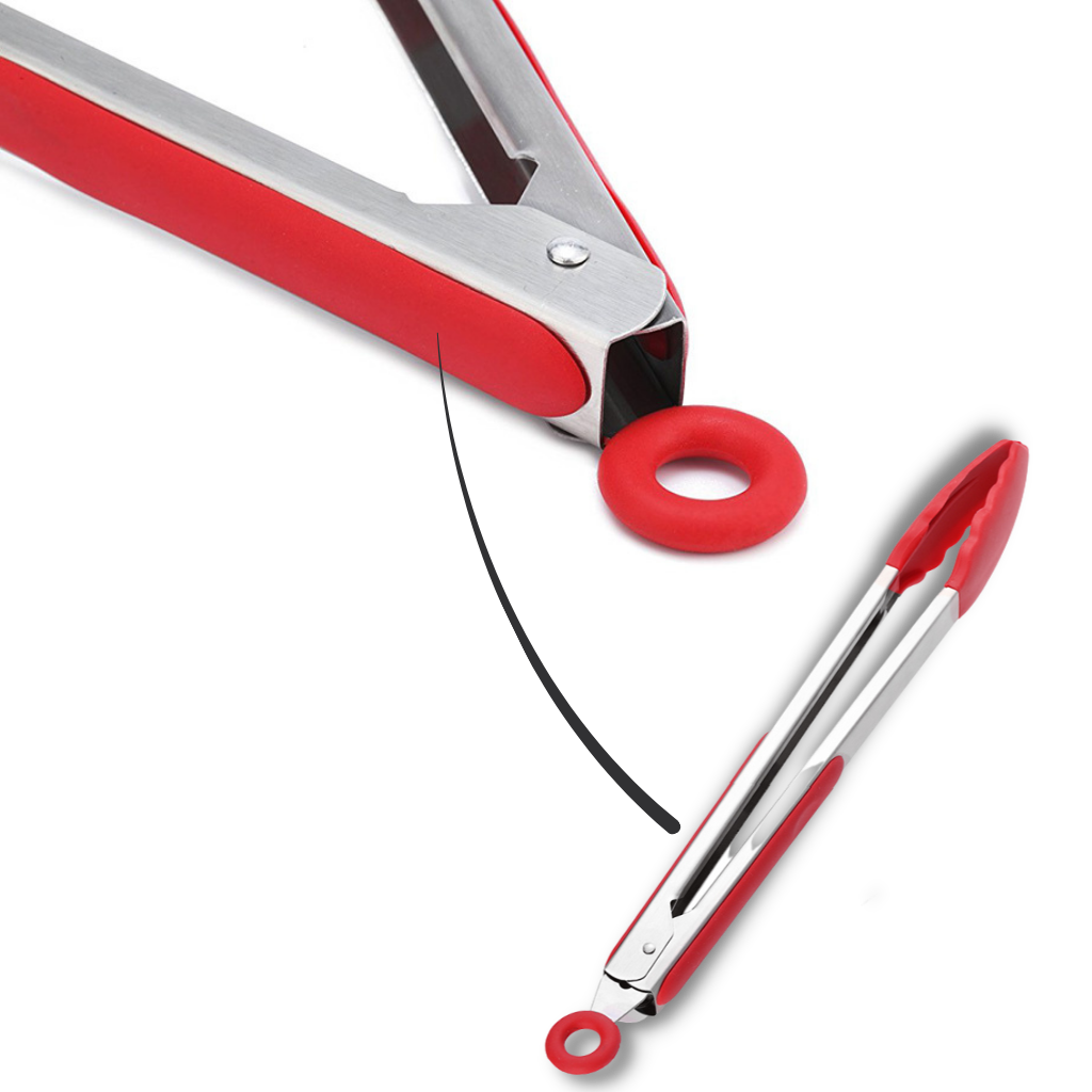 Pince de barbecue en acier inoxydable avec poignée en silicone