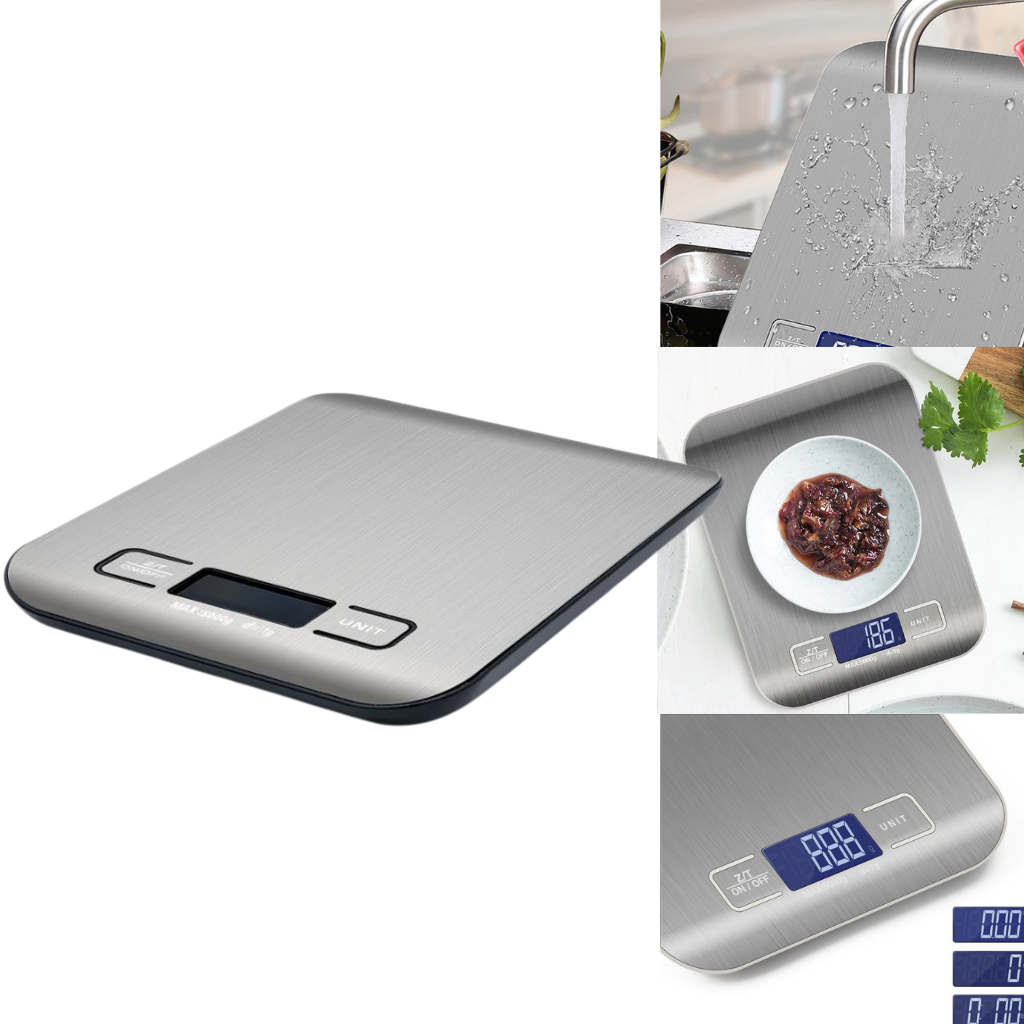Balance de cuisine numérique LCD en acier inoxydable