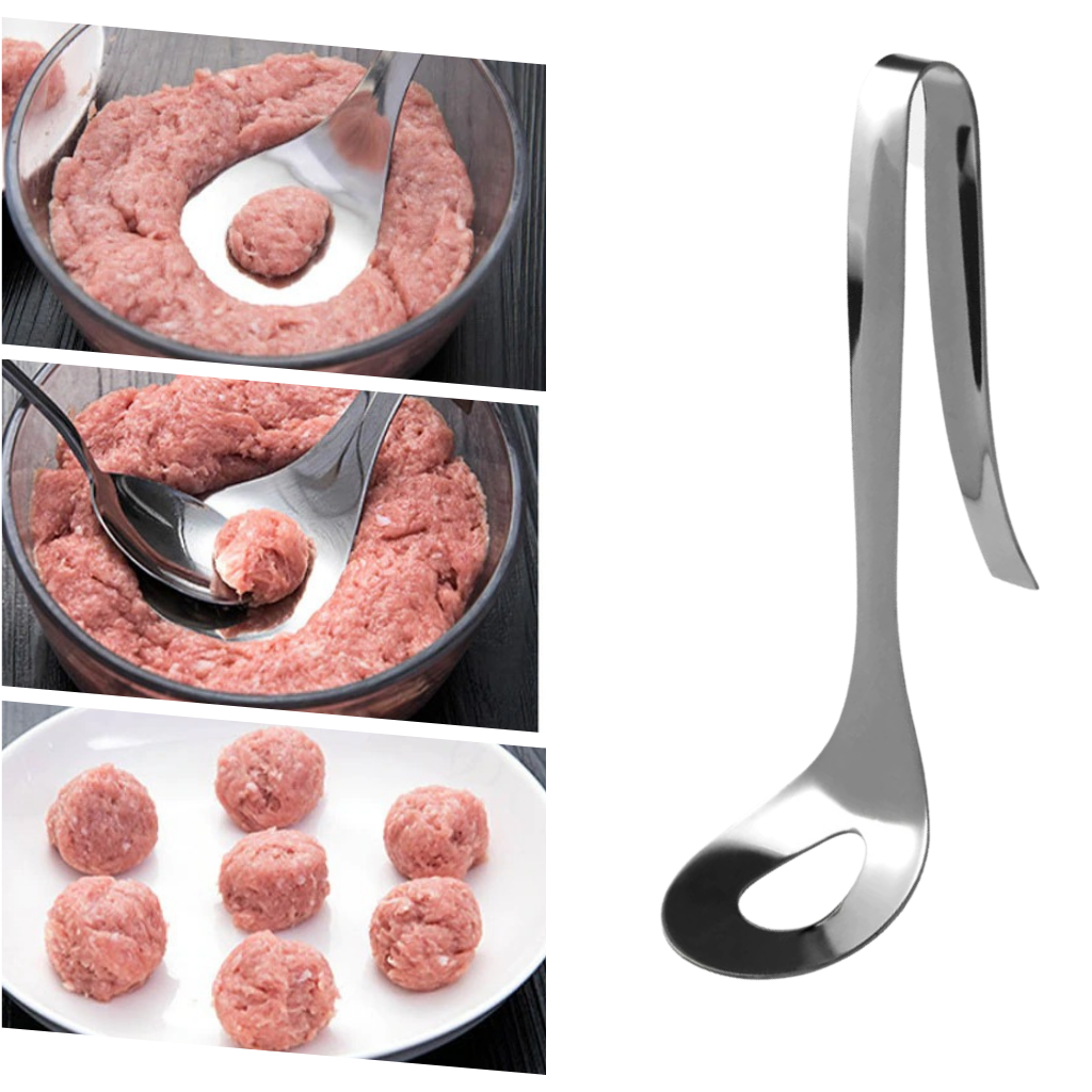 Cuillère à boulettes de viande en acier inoxydable