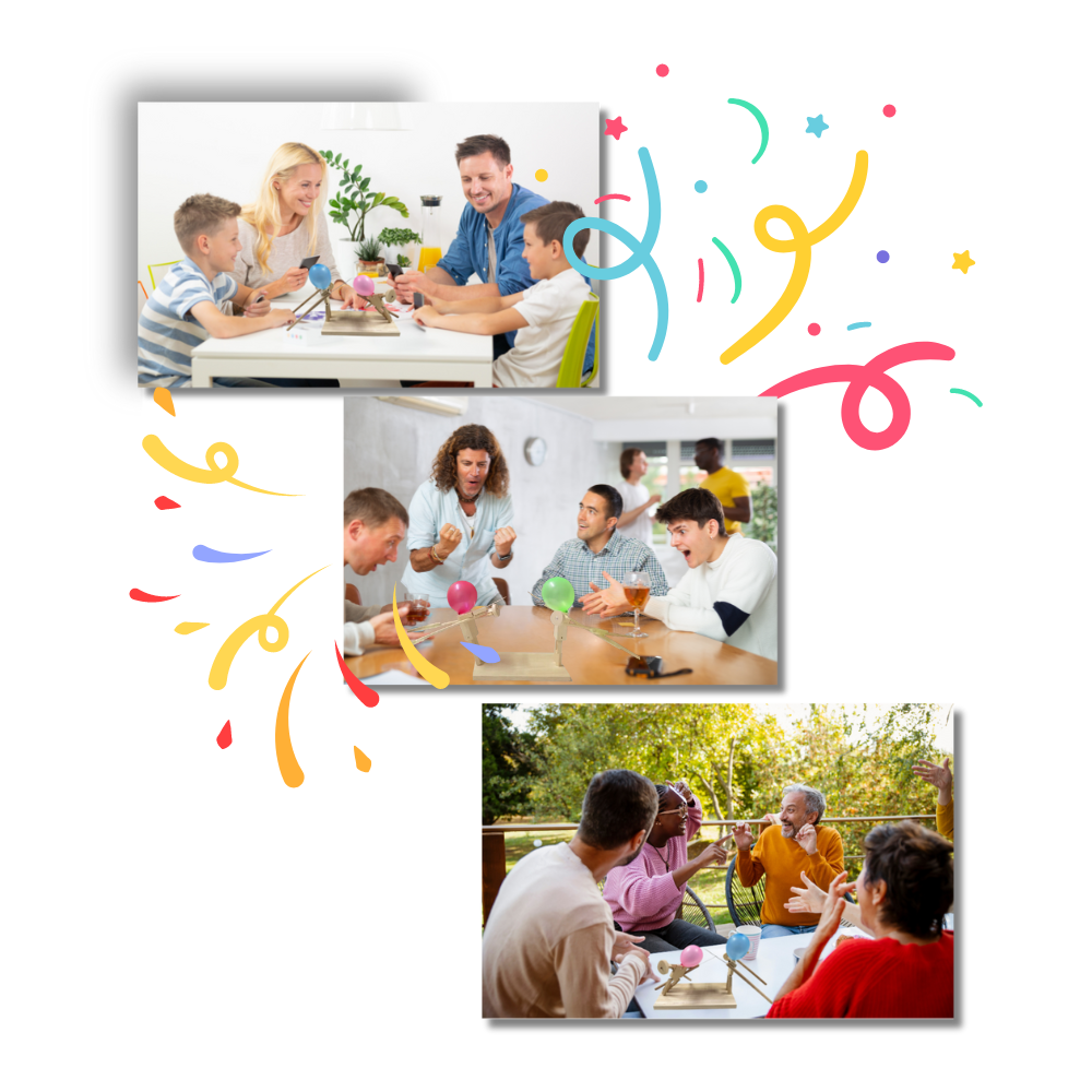 Jeu d'escrime avec ballons en bambou