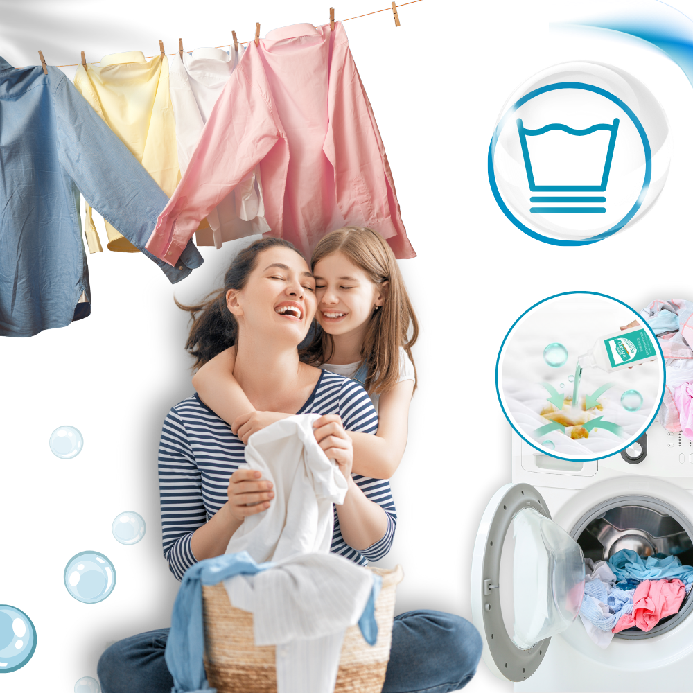 Solution de nettoyage à l'eau de Javel pour la protection des couleurs