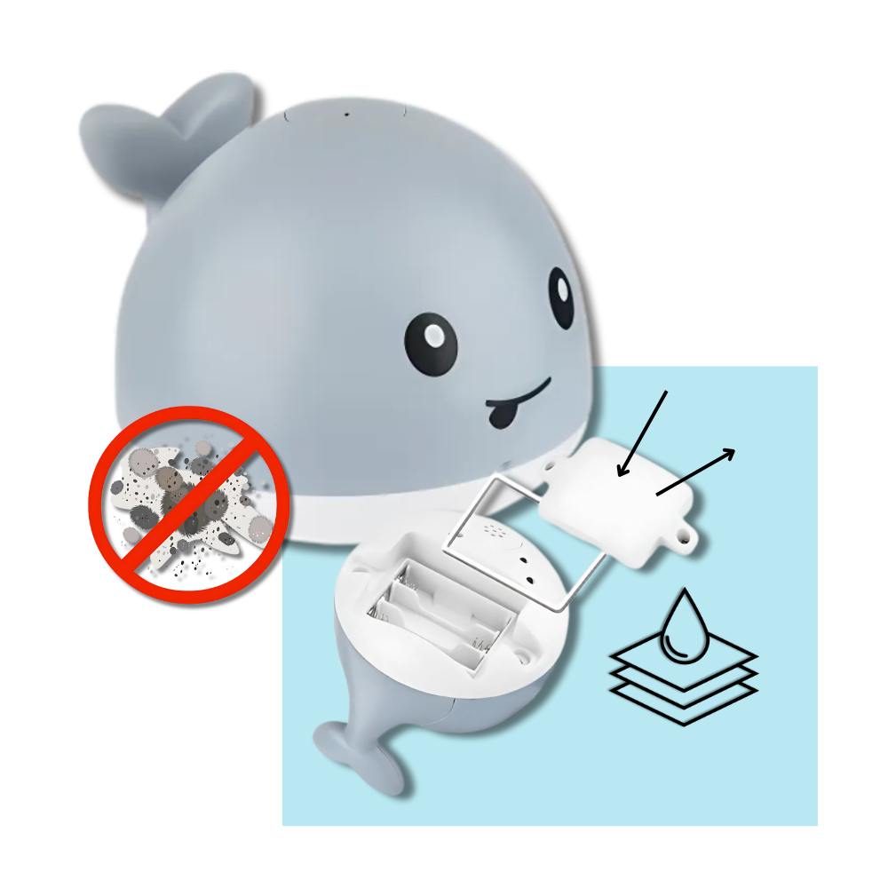 Jouet de bain interactif en forme de baleine avec lumières