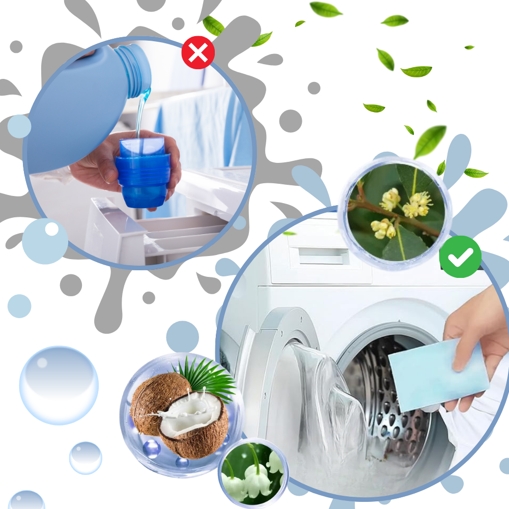 Bandes de lessive écologiques à dissolution rapide