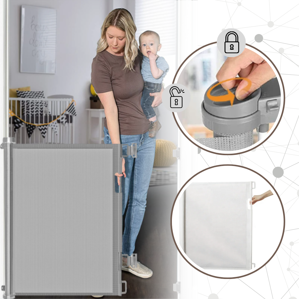 Barrière rétractable en maille pour animaux domestiques et bébés