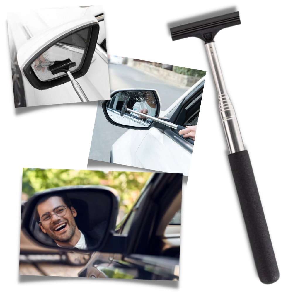 Raclette télescopique pour rétroviseur